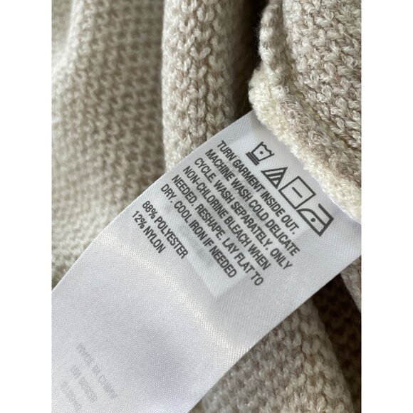 TWRHLL by Christie Brinkley Fair Isle Sweater Knit Belted Coatigan Size XL Beige - Picture 6 of 8